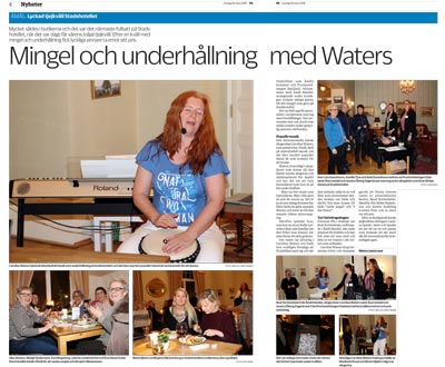 Caroline Waters konsert anm&auml;lan i Provinstidningen: Lyckad tjejkv&auml;ll p&aring; Stadshotellet - Mingel och underh&aring;llning med Waters